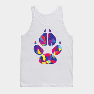 Rainbow Colorful Dog Paw Print Tank Top